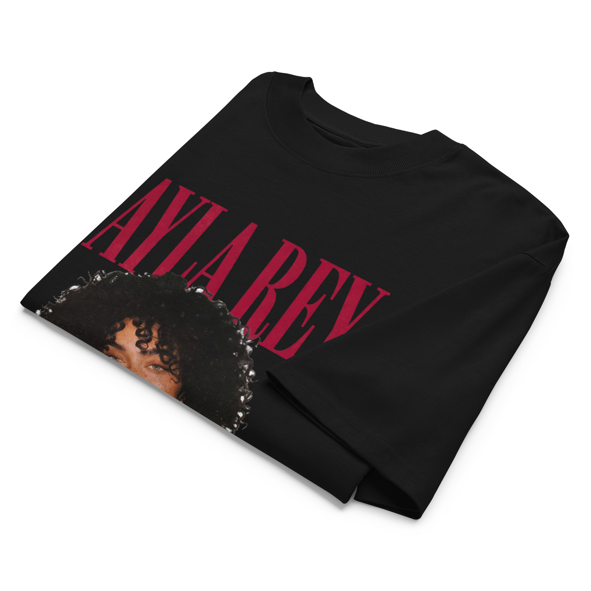 Layla Rey Red Font - Unisex organic oversized high neck t-shirt