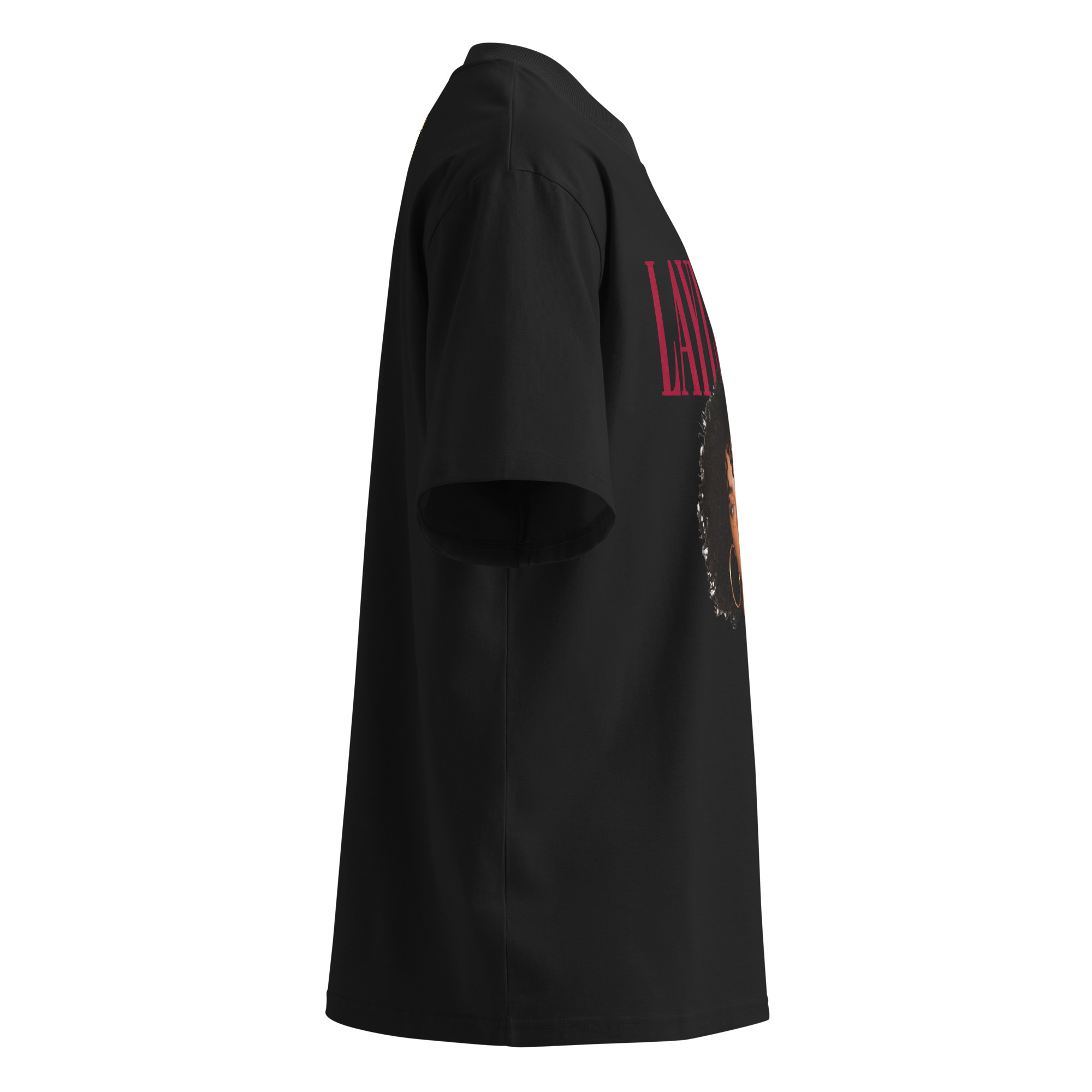 Layla Rey Red Font - Unisex organic oversized high neck t-shirt