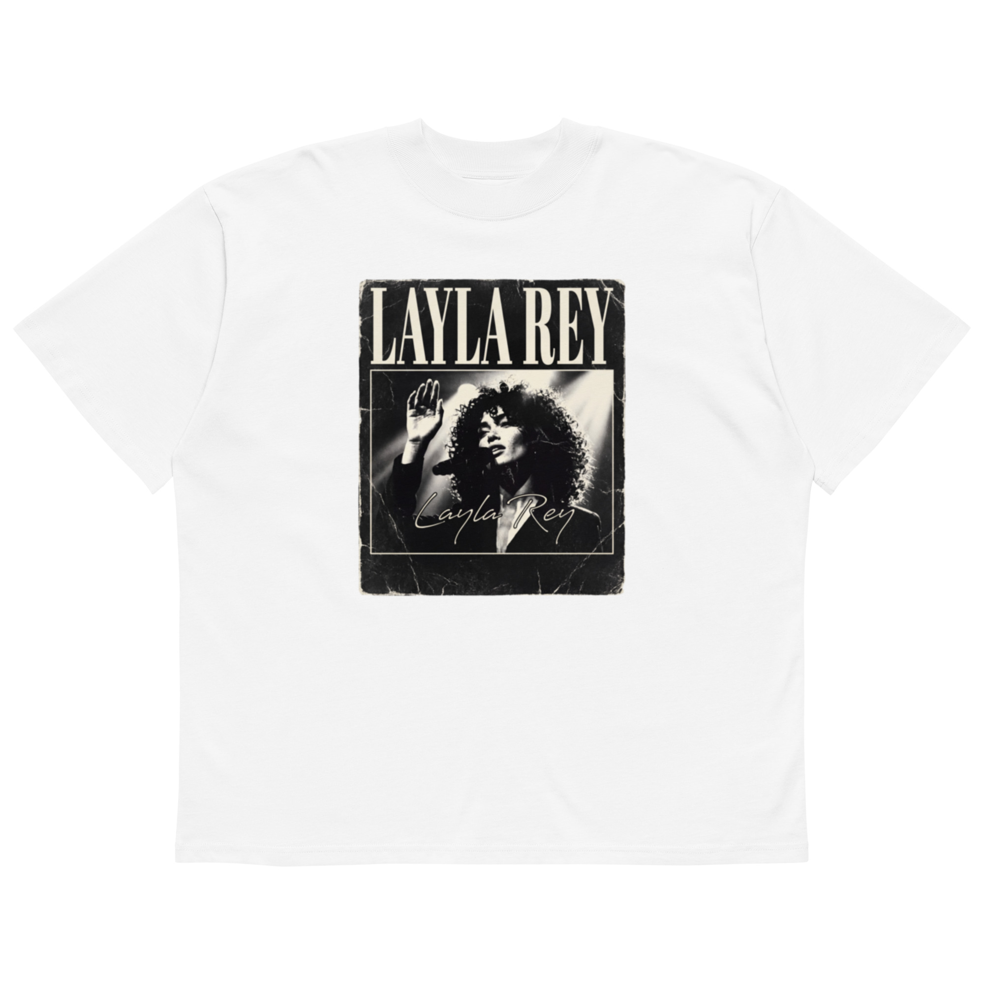 Layla Rey Concert - Unisex organic oversized high neck t-shirt