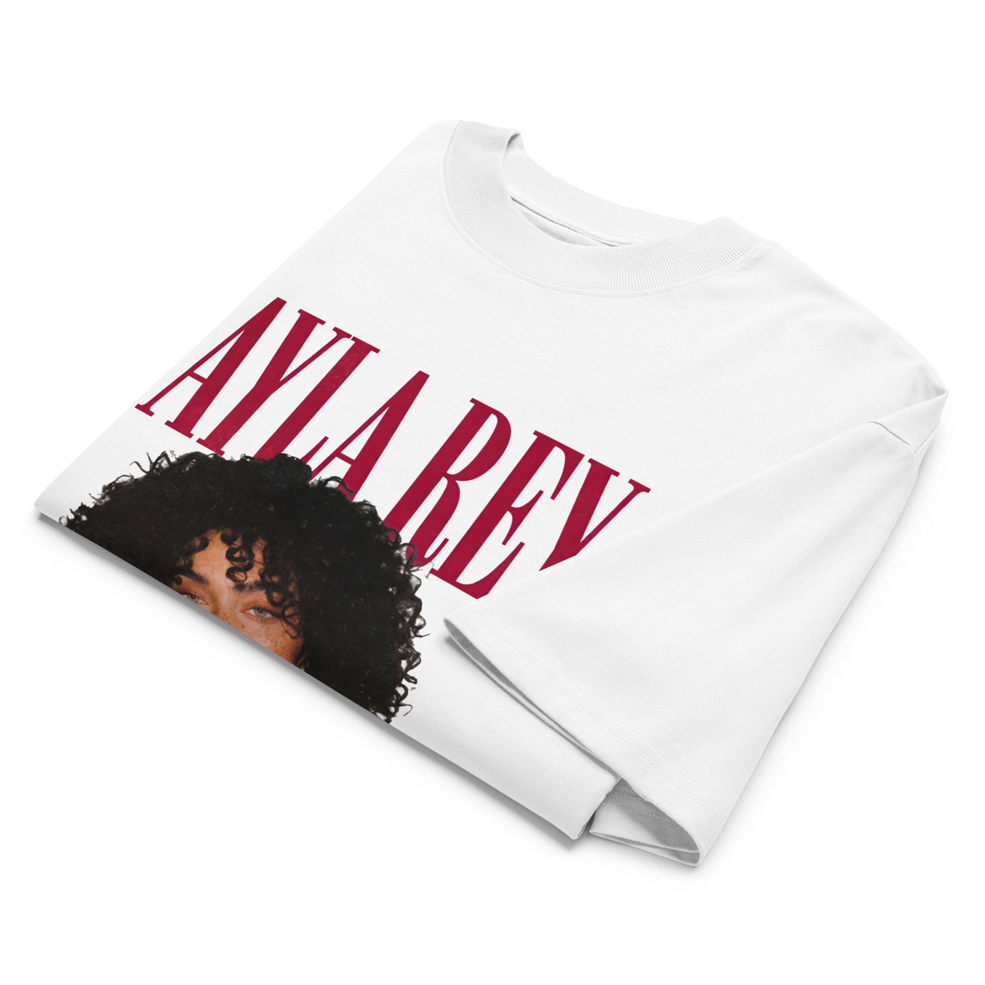 Layla Rey Red Font - Unisex organic oversized high neck t-shirt