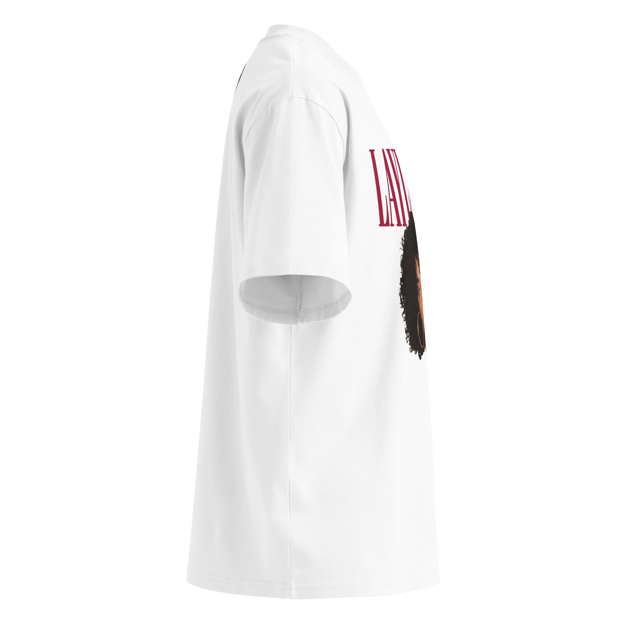 Layla Rey Red Font - Unisex organic oversized high neck t-shirt